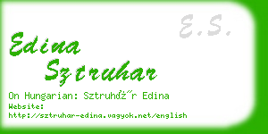 edina sztruhar business card